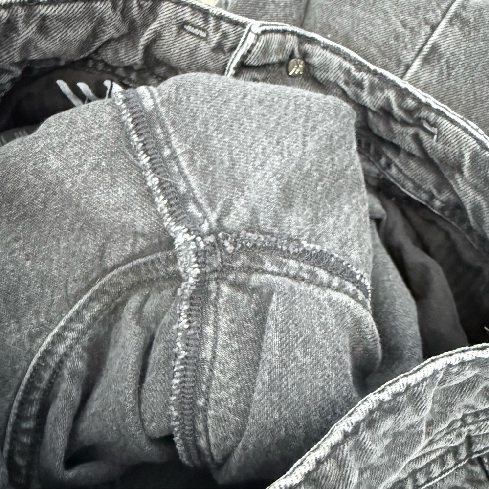 FREE PEOPLE ASTER STRAIGHT LEG JEANS in Asteroid Black Gray Size 28 High Rise - Picture 12 of 16